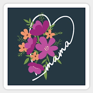 Mama Heart Floral Gift for Mom Sticker